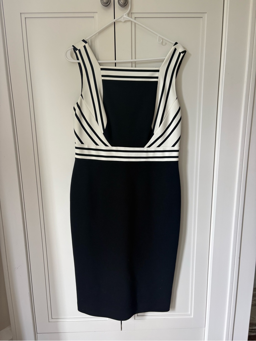 Classiques Entier Black and White Striped Sheath Dress